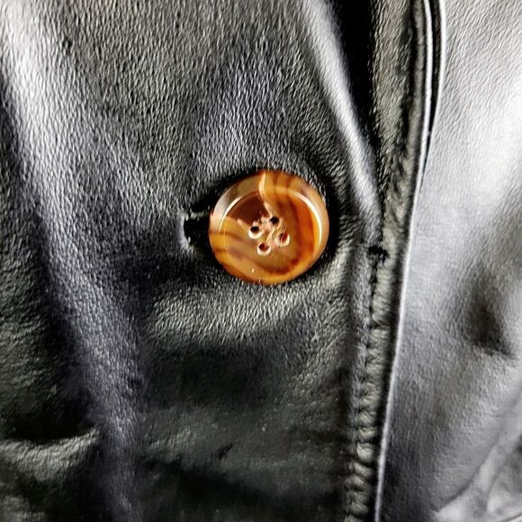 Terry Lewis Classic Luxuries Stunning Black Leather Coat Jacket EXCELLENT - Picture 8 of 11
